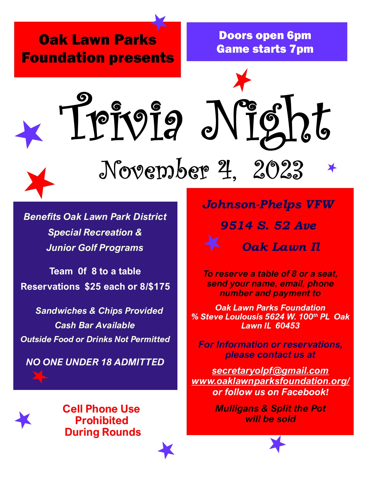 2023 trivia flyer for November 4 red and blue updated aug 4